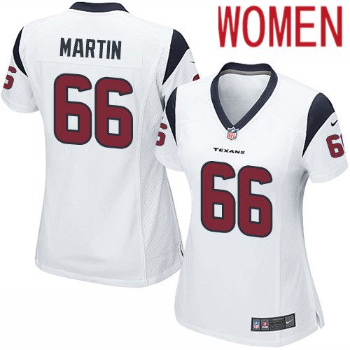 Women Houston Texans 66 Nick Martin White Nike Player Game NFL Jersey